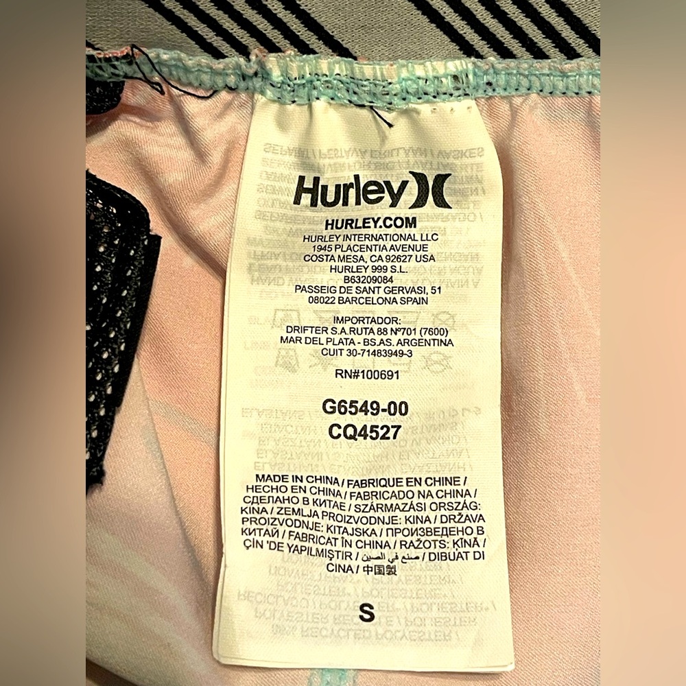 NWT “HURLEY” LADIES PHANTOM TROPICAL ATHLETIC SHORTS, SIZE SMALL - Picture 5 of 5